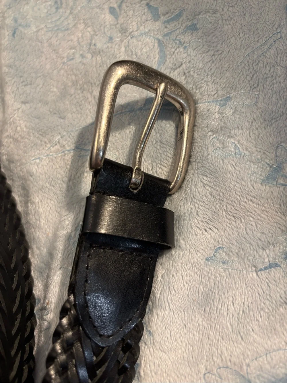 Classic Black Braided Leather Men’s Belt